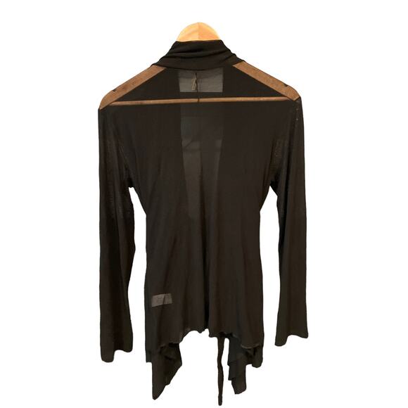 PETE Lightweight Sheer Witchy Whimsigoth Tie Wrap Drape Cardigan Womens Sz Lrg - Picture 2 of 9